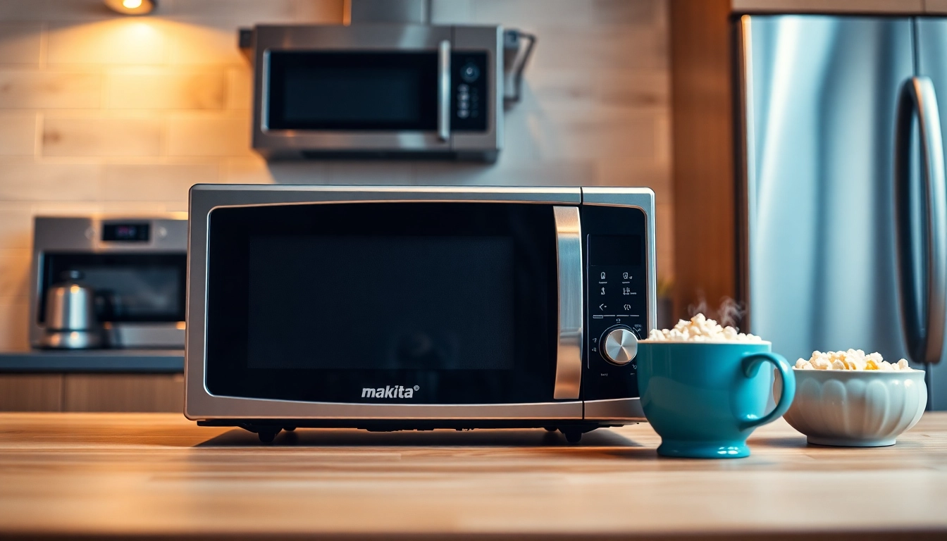 Cook delicious meals with the makita microwave's advanced features and sleek design.