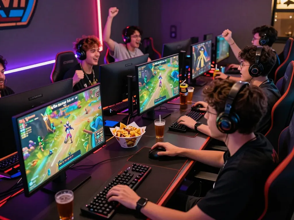 Engaged gamers enjoying their time on Sun Win platform during an exciting gaming session.