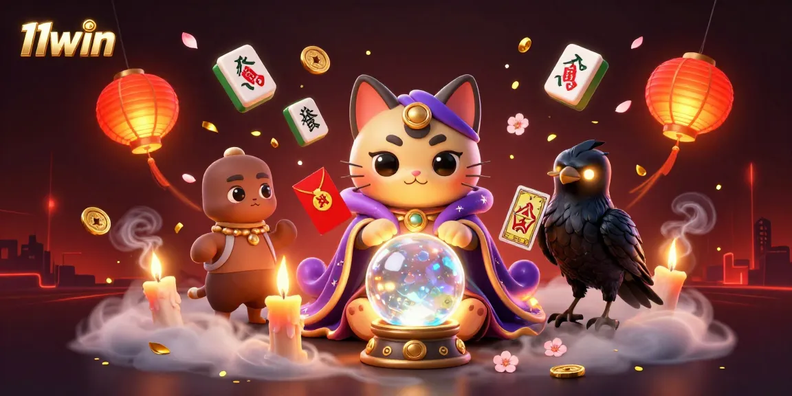 Experience the magic of 11win with a lively casino scene filled with vibrant characters and elements.
