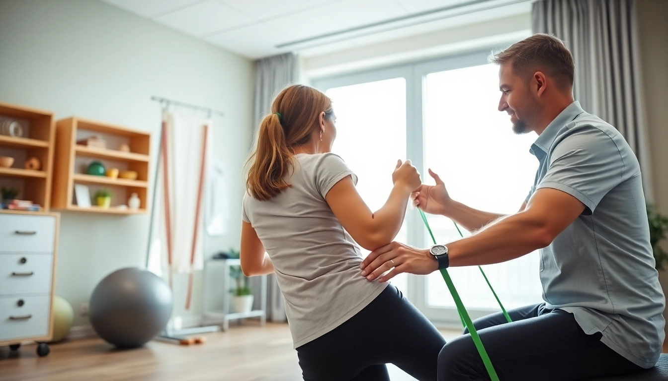 Providing back pain solutions through personalized physiotherapy exercises and equipment in a clinic.