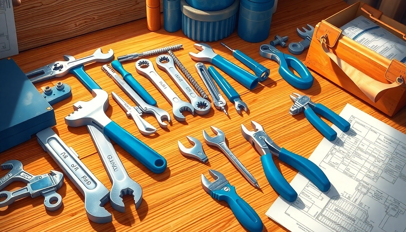 Koken tools displayed prominently on a workbench, showcasing precision and quality craftsmanship.