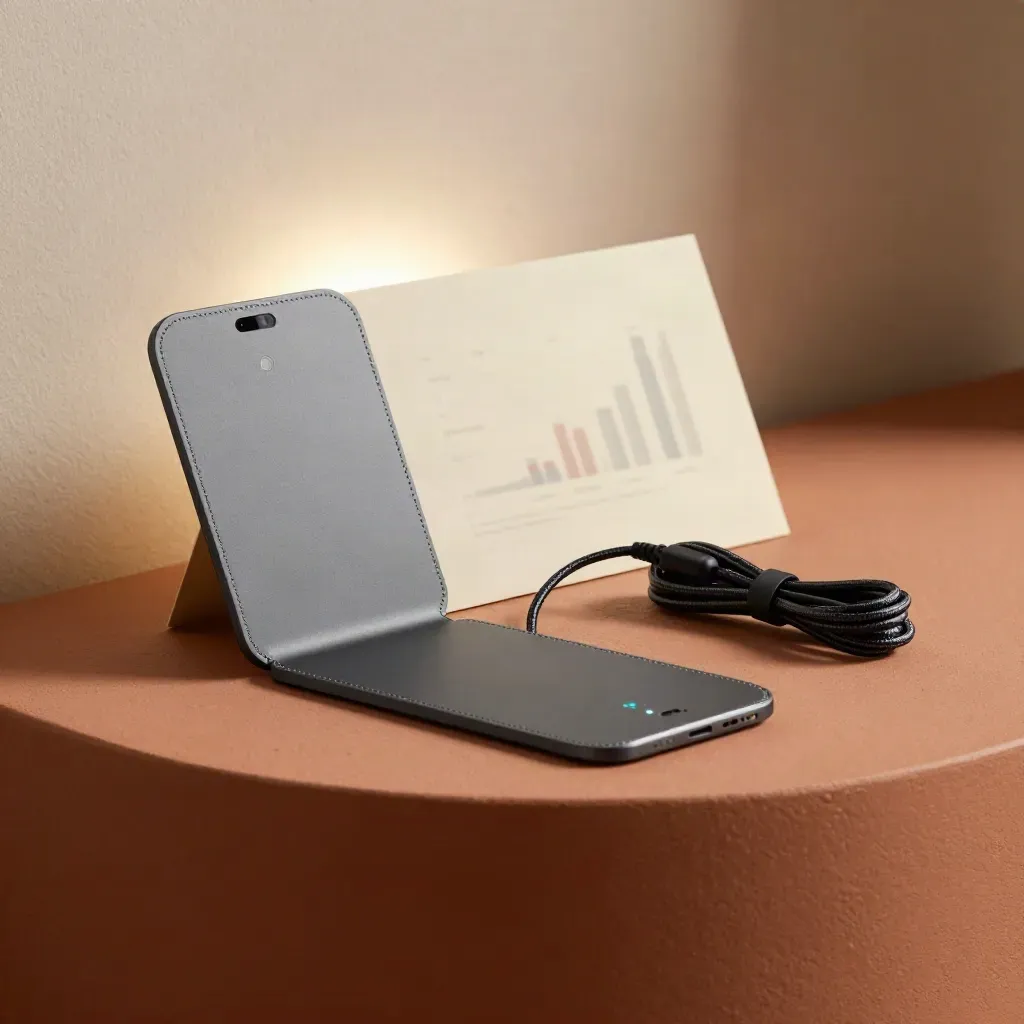 SEO kit bundle with tracker slab, module, and cable on a terracotta plinth