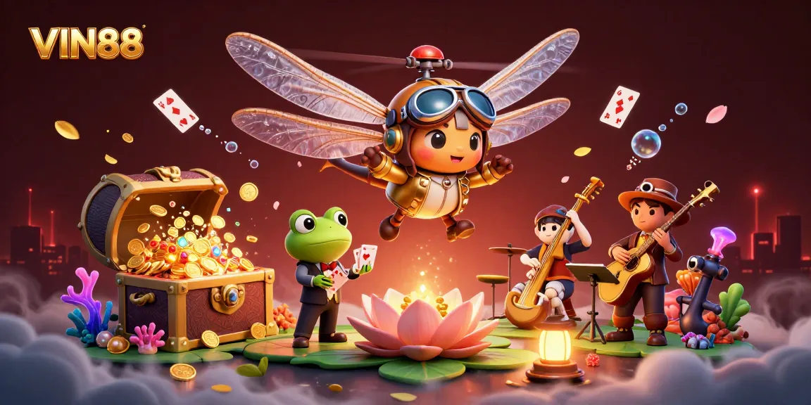 Experience vibrant gaming with VIN88 at an enchanting lily pad casino