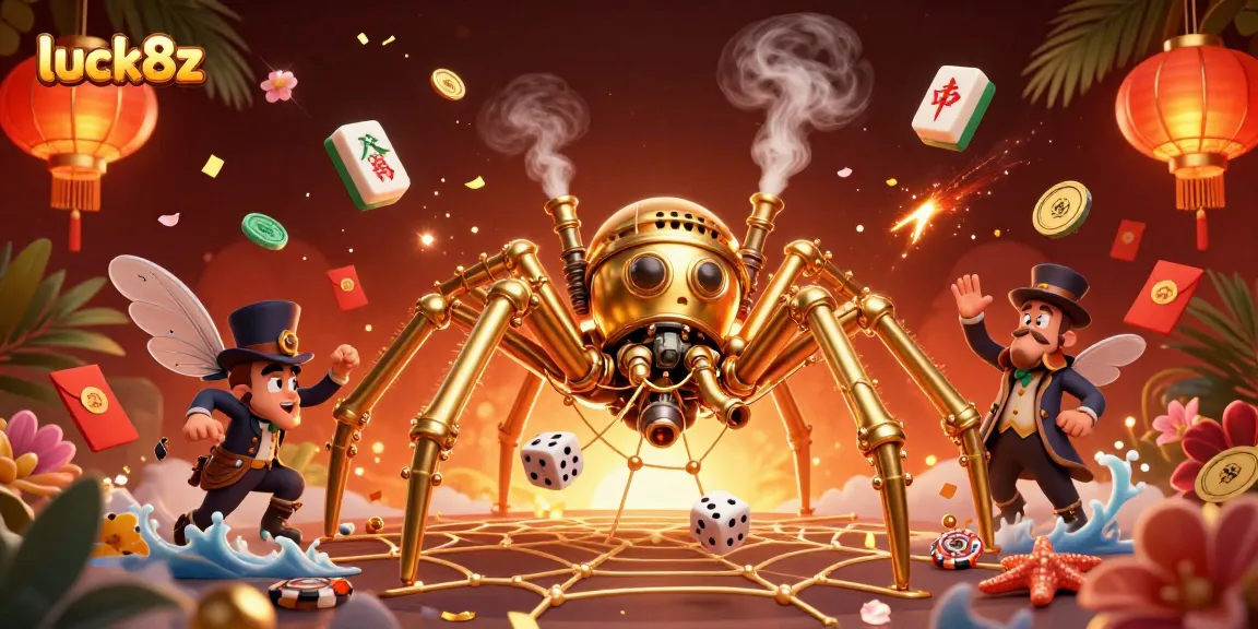 Engage with luck8z's online casino magic illustrated in a captivating 3D scene.