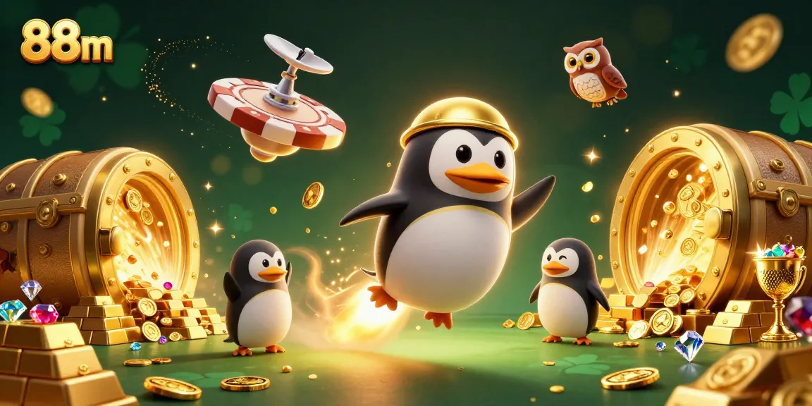 Bet big with 88m in this colorful casino scene featuring golden treasures and exciting gameplay!