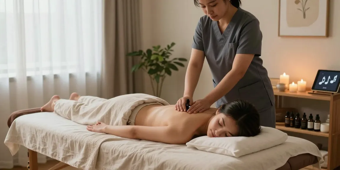 Relaxing 동탄출장안마 session with a professional therapist in a serene environment.