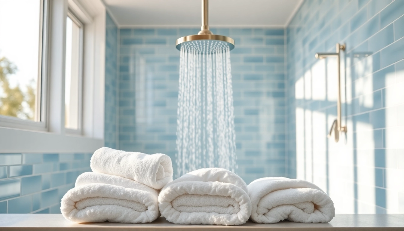 Transform your bathroom with elegant showers au featuring a premium rainfall showerhead and luxurious decor.