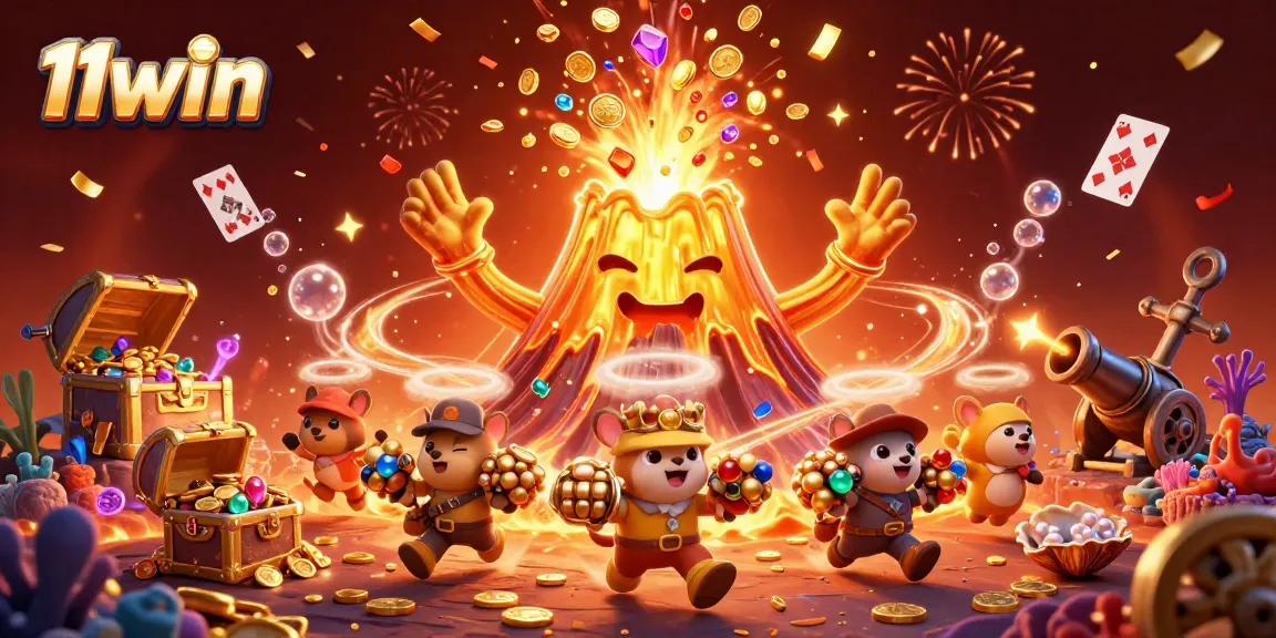 Experience thrilling wins with 11win's captivating casino adventure illustration.