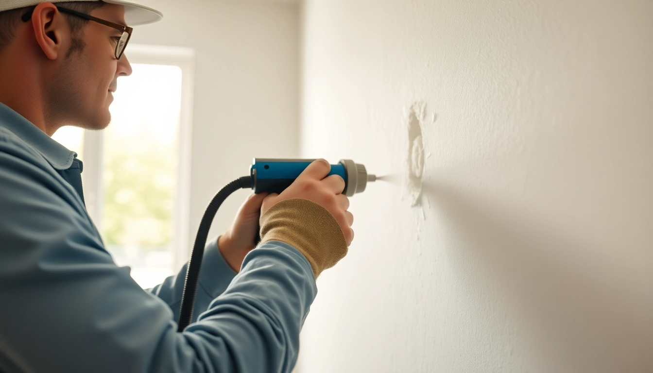 Efficient spray foam removal UK process by professional technician in home renovation.
