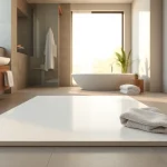 Stylish 800 x 800 shower base displayed prominently in a modern bathroom setting.