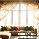 Verduisterende gordijnstof in een stijlvolle woonkamer met elegant interieur.