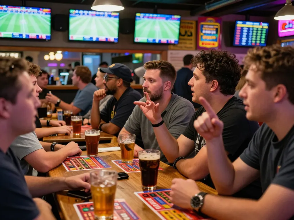 Spectators engaged in sports betting activity, watching live outcomes with excitement, soi keo nha cai strategies in action