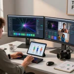 Dynamic workspace showcasing Kling motion ai technology for innovative video creation.