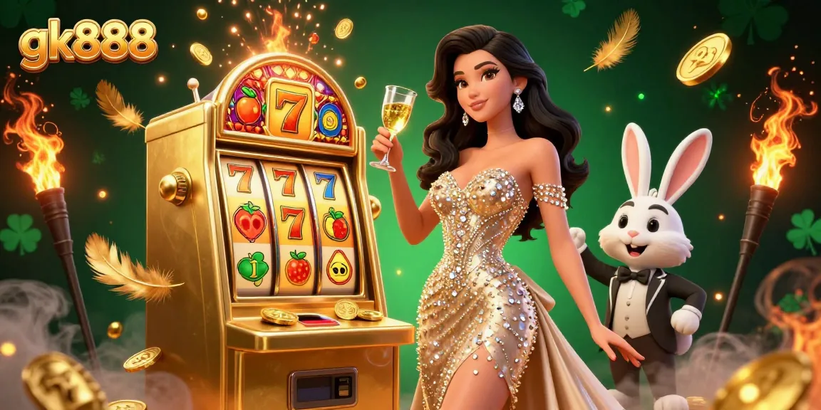 Experience thrilling gameplay with gk888 at an exciting jackpot slot machine scene.
