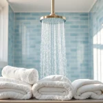 Transform your bathroom with elegant showers au featuring a premium rainfall showerhead and luxurious decor.