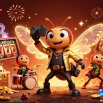 Spin with luck8 and jackpot excitement as the vibrant 3D characters celebrate wins at the online casino.