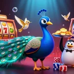 Spin colorful slot resmi reels with joyous characters celebrating wins in a vibrant casino scene.