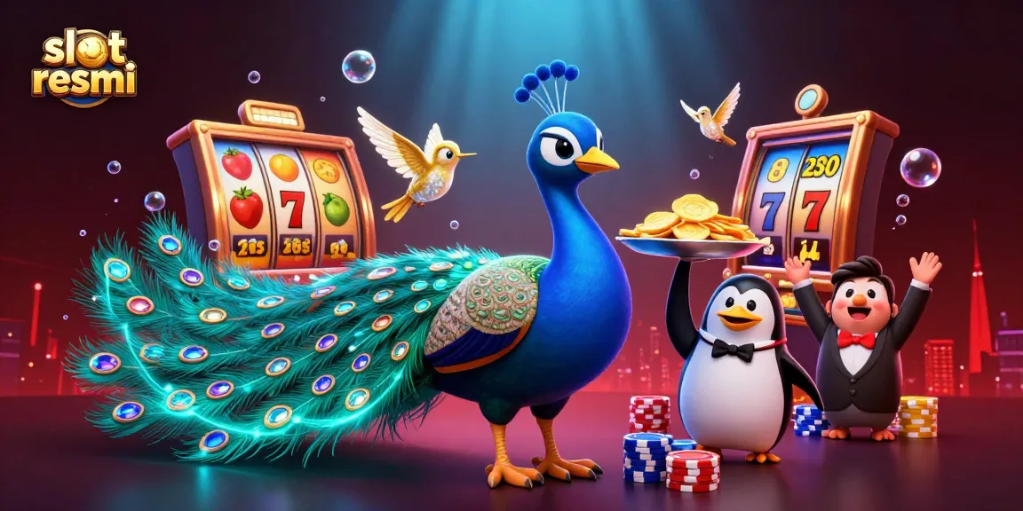 Spin colorful slot resmi reels with joyous characters celebrating wins in a vibrant casino scene.