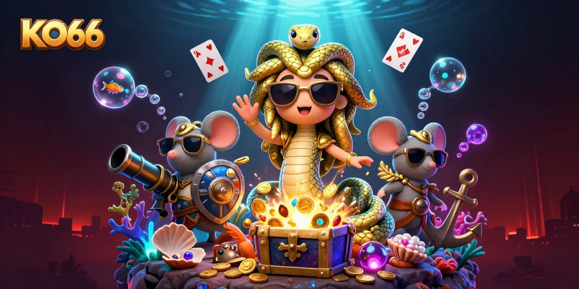 Experience the KO66 casino extravaganza with Medusa and golden treasures in a dynamic 3D scene!