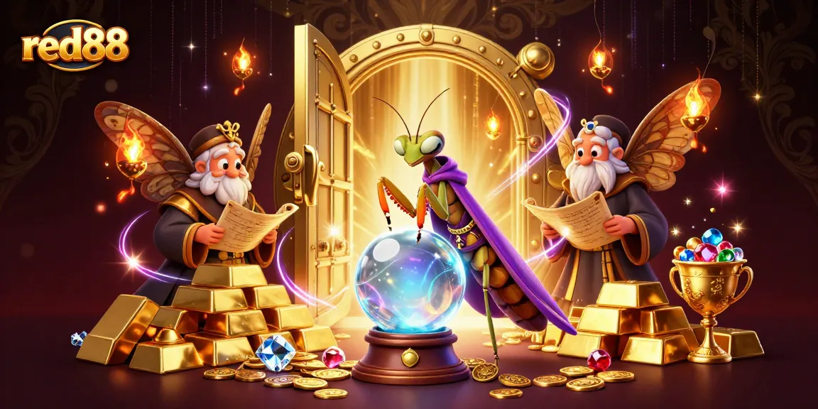 Win massive rewards at red88 with a lively 3D cartoon casino scene featuring lucky fortune tellers and treasures.