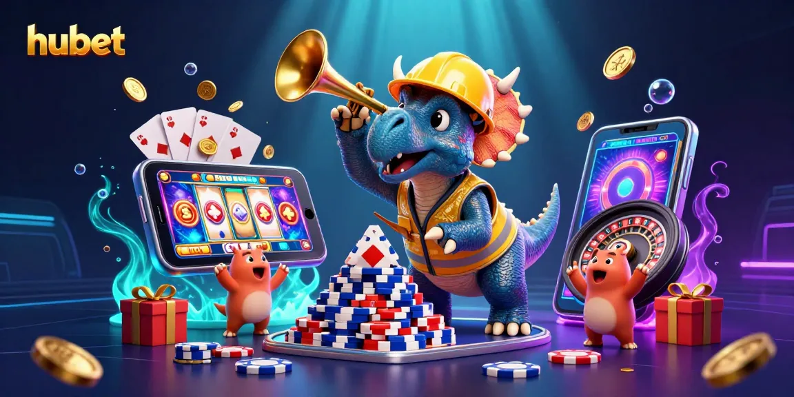 Play at hubet and experience thrilling gaming moments with a dynamic 3D casino illustration.